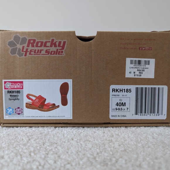 Rocky 4EurSole RKH185 Women Red Sprightly Slingback Comfort Sandal Non-Slip Sz 9 - Picture 2 of 16